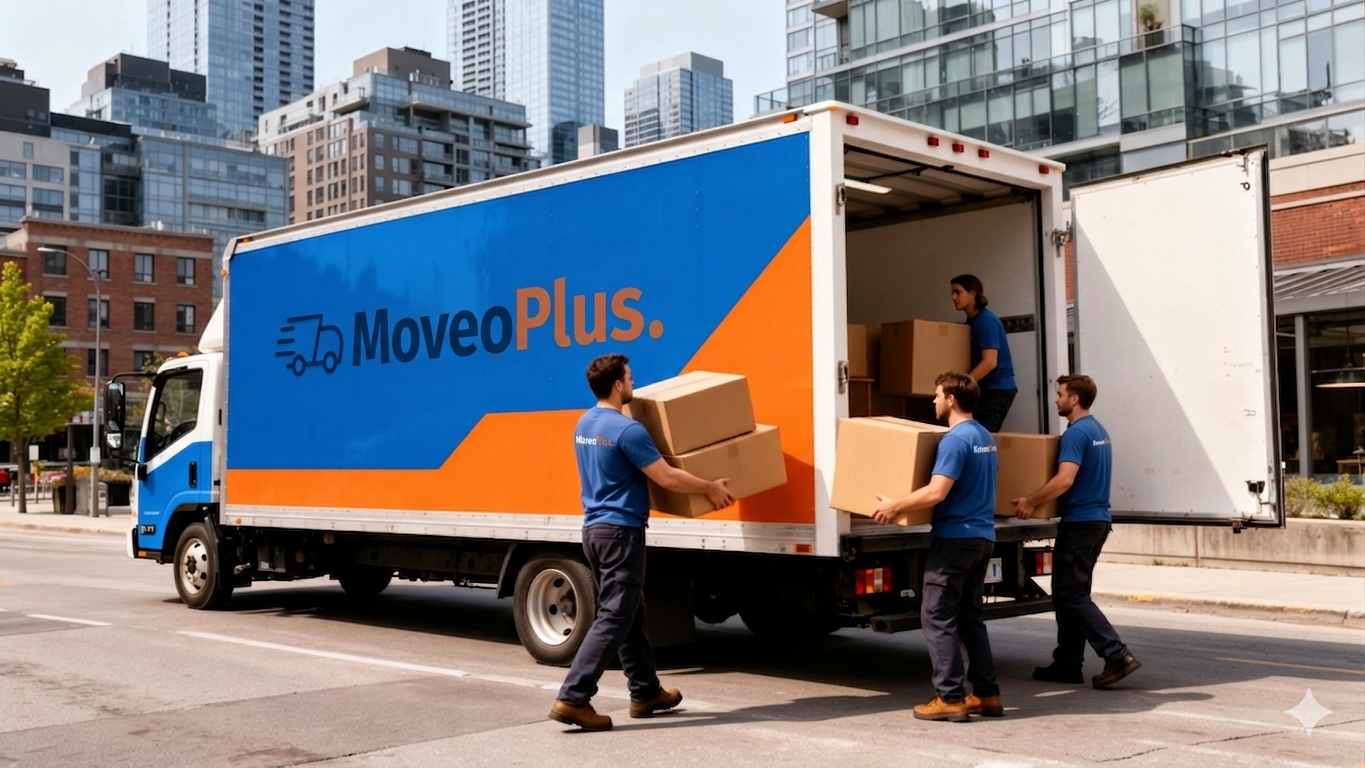 Camion Moveo Plus avec équipe de déménageurs